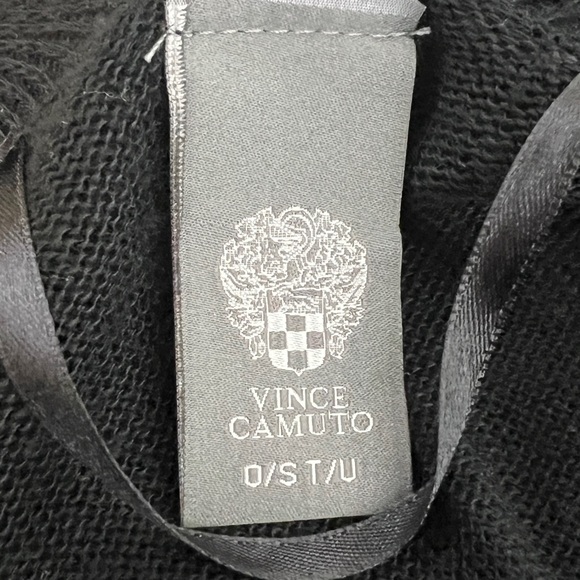 Vince Camuto Black Open-Front Knit Shawl Cardigan Wrap Duster One Size - Picture 6 of 7